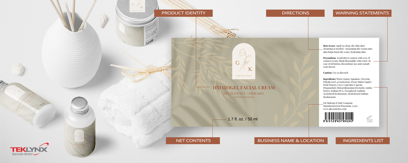 Requirements of a cosmetic label