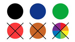 GS1 color swatch for barcode placement colors of what to use vs what not to use