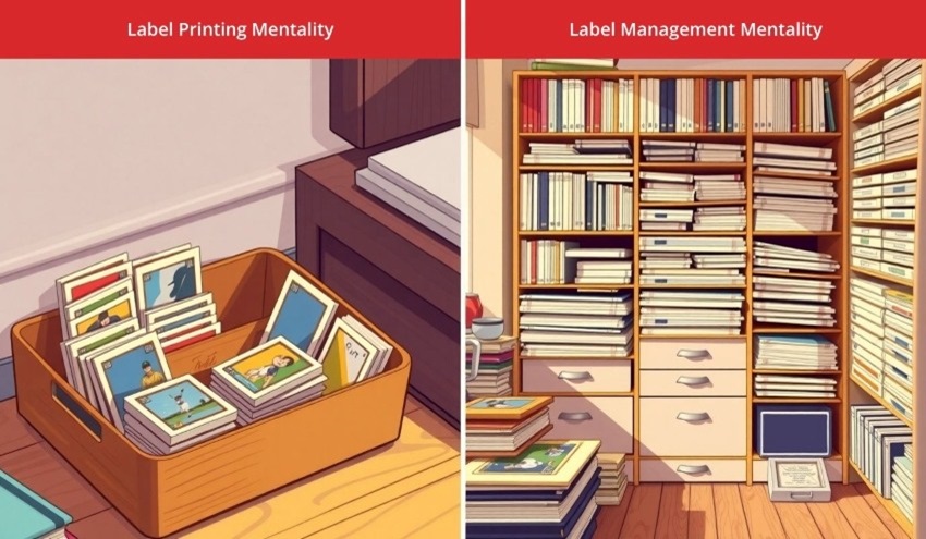 label printing mentality vs. label management mentality
