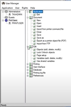 User Manager in CODESOFT