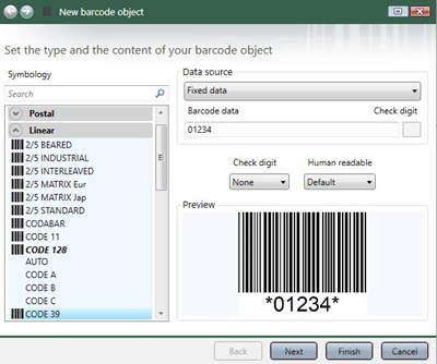 Barcode generator wizard