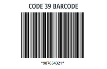 Code 39 barcode symbology created in CODESOFT barcode label software