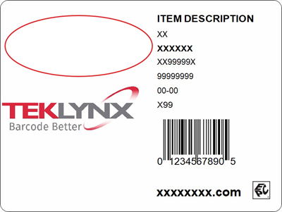 TEKLYNX RFID label designed in CODESOFT Enterprise RFID label software