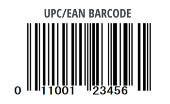 UPC or EAN barcode symbology designed in labeling software
